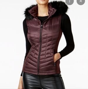 Michael Kors Maroon Quilted Vest